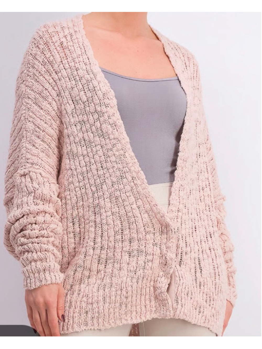 Women's Free People Knit Cardigan Sweater Pink Size XS